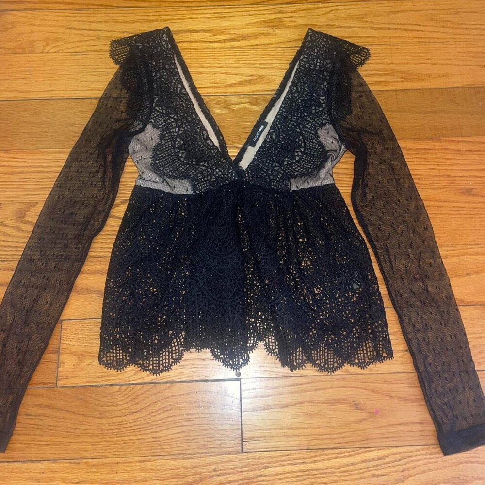 Fashion nova Black lace top
